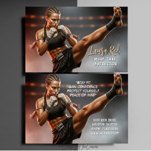 Kickboksen Martial Arts Muay Thai Instructeur Visitekaartje