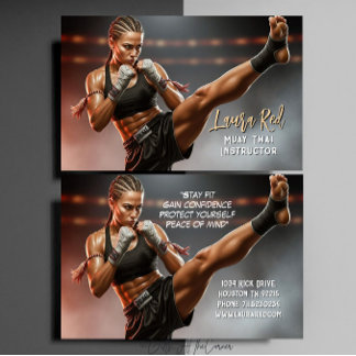 Kickboksen Martial Arts Muay Thai Instructeur Visitekaartje