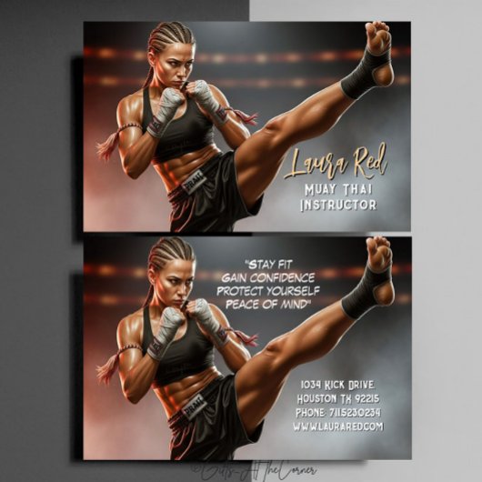 Kickboksen Martial Arts Muay Thai Instructeur Visitekaartje