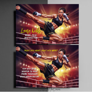 Kickboksen Martial Arts Muay Thai Instructeur  Visitekaartje