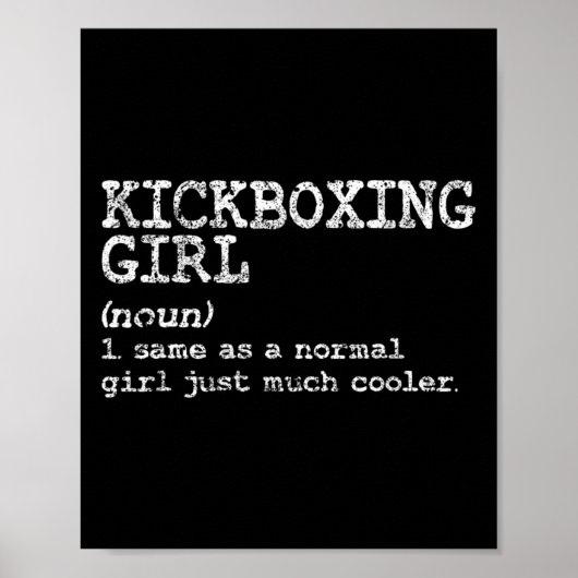 Kickboksen Meisje Definitie Grappige Vrouwen Coach Poster (Voorkant)