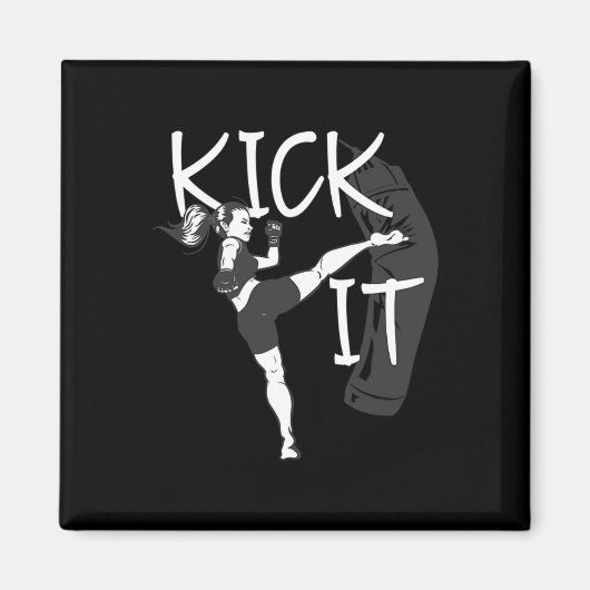 Kickboksen Meisje Kick Het  Magneet (Voorkant)