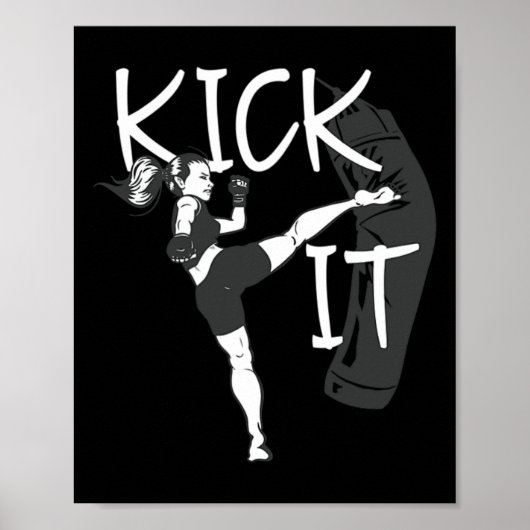 Kickboksen Meisje Kick Het Poster (Voorkant)