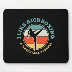 Kickboksen Meisje Kickboxer Vechtkunst Grappig Cad Muismat