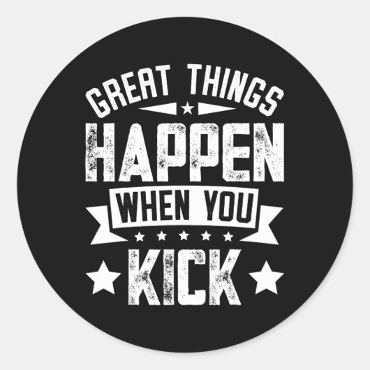 Kickboksen Meme Quote  Ronde Sticker (Voorkant)