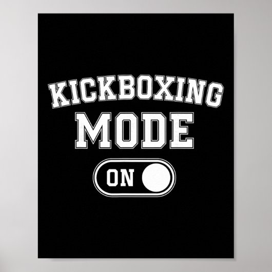 Kickboksen Modus Aan Funny Kickboxer Cadeau Coach  Poster (Voorkant)