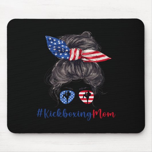 Kickboksen Moeder Amerikaanse Vlag Moederdag Cadea Muismat (Voorkant)