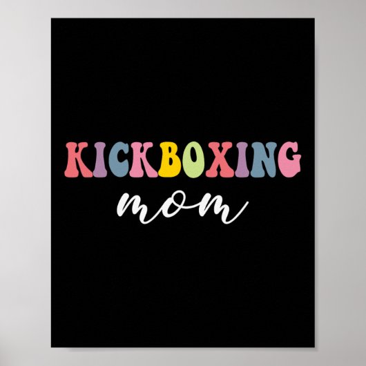 Kickboksen Moeder Grappige Stijlvolle Vechtkunst L Poster (Voorkant)