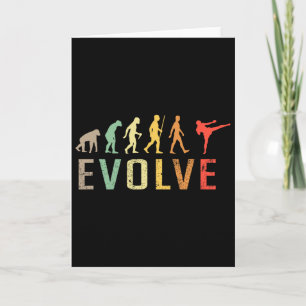 Kickboksen Muay-thai Evolutie Vintage Grappig Ontw Kaart