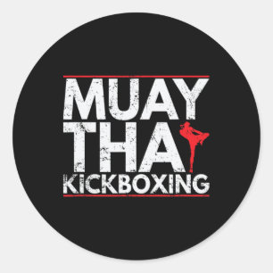 Kickboksen Muay Thai Precisie En Uithoudingsvermog Ronde Sticker