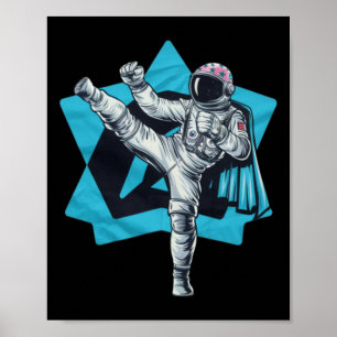 Kickboksen Muay Thai Taekwondo Hoge Trap Grappig A Poster