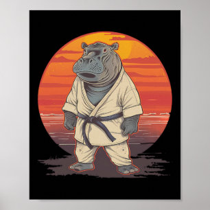 Kickboksen Nijlpaard Vechtkunst Karate Jiu-jitsu M Poster