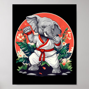 Kickboksen Olifant Taekwondo Karate MMA Grappig Poster