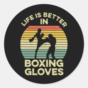 Kickboksen ontwerp voor een Muay Thai vechter Ronde Sticker