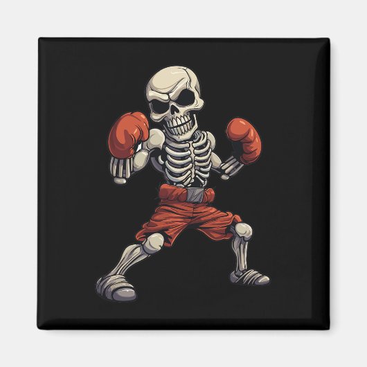 Kickboksen Skelet Grappig Kickbokser Boksen Magneet (Voorkant)
