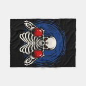 Kickboksen Skelet Grappige Kickbokser Boksen _1 Fleece Deken (Voorkant (Horizontaal))