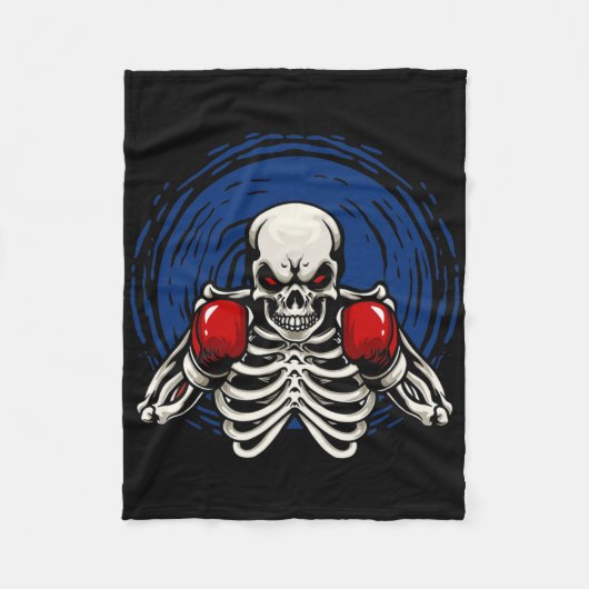 Kickboksen Skelet Grappige Kickbokser Boksen _1 Fleece Deken (Voorkant)