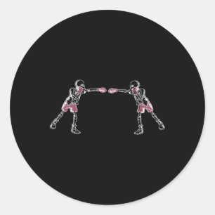 Kickboksen Skelet Grappige Kickbokser Boksen Grafi Ronde Sticker