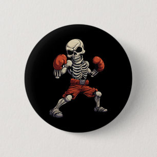Kickboksen Skelet Grappige Kickbokser Boksen Ronde Button 5,7 Cm
