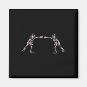 Kickboksen Skelet Grappige Kickboxer Boksen Grafis Magneet