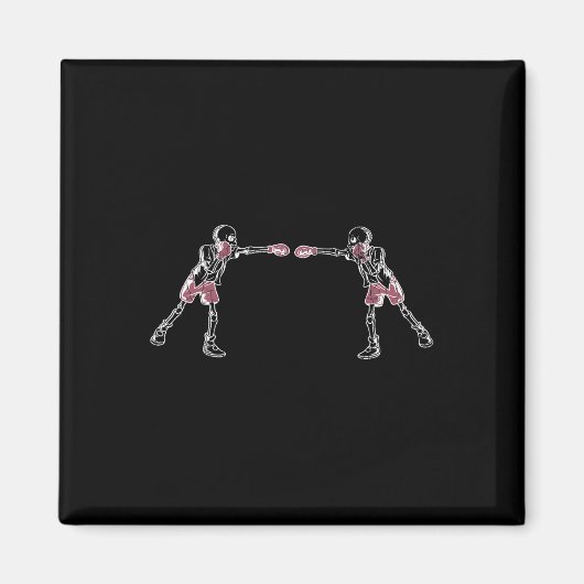 Kickboksen Skelet Grappige Kickboxer Boksen Grafis Magneet (Voorkant)