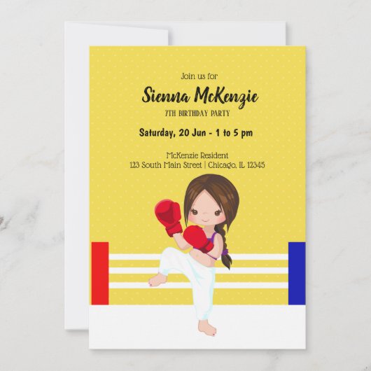 Kickboksen sport kaart (Voorkant)