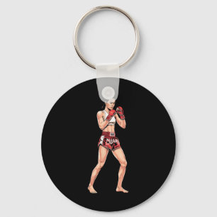 Kickboksen Stance Thai Boksen Een Muay Thai Fighte Sleutelhanger