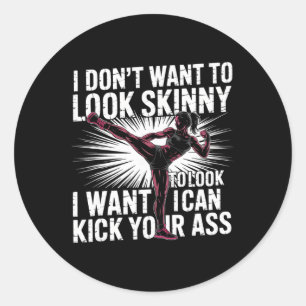 Kickboksen Sterke Vrouwen Fitness Motivatie  Ronde Sticker