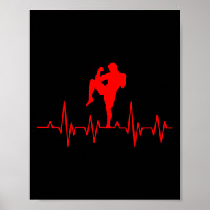 Kickboksen Thai Boxing Hartslag Muay Thai Poster