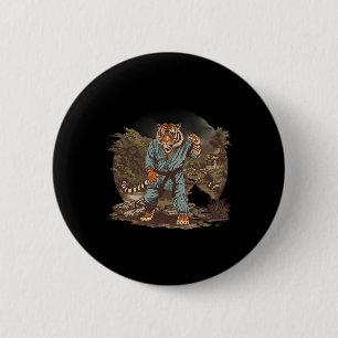 Kickboksen Tijger Pagode Tempel Vechtkunst Karate Ronde Button 5,7 Cm