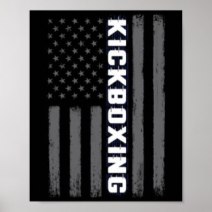 Kickboksen Usa Amerikaanse Vlag Cadeau Vechtkunst Poster
