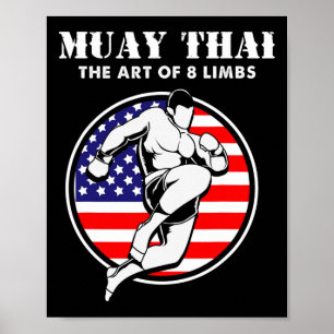 Kickboksen Vechtkunst De Kunst Van 8 Ledematen Mua Poster
