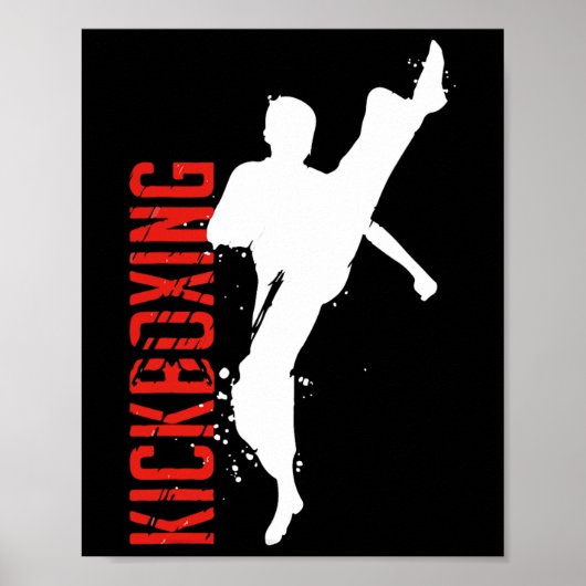 Kickboksen Vechtkunst  Poster (Voorkant)