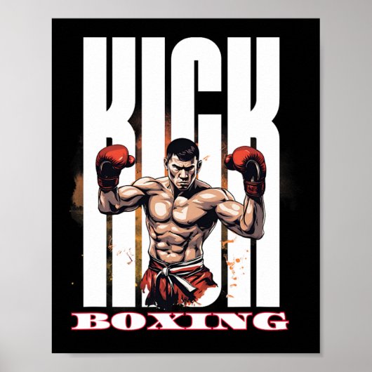 Kickboksen Vechtstijl  Poster (Voorkant)