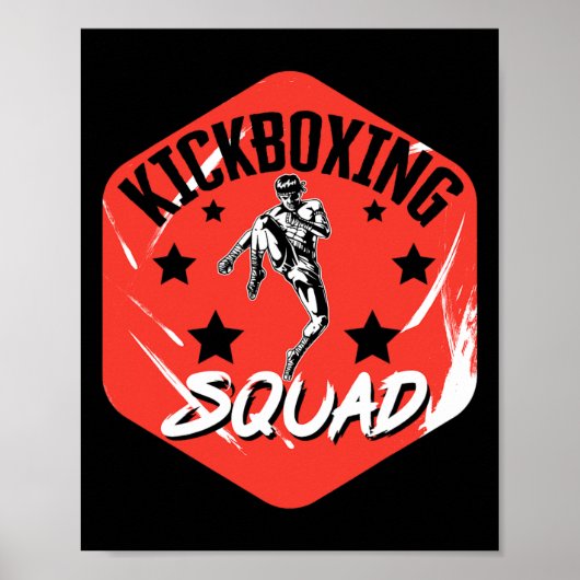 Kickboksen Vintage Kickboksen Squad Poster (Voorkant)