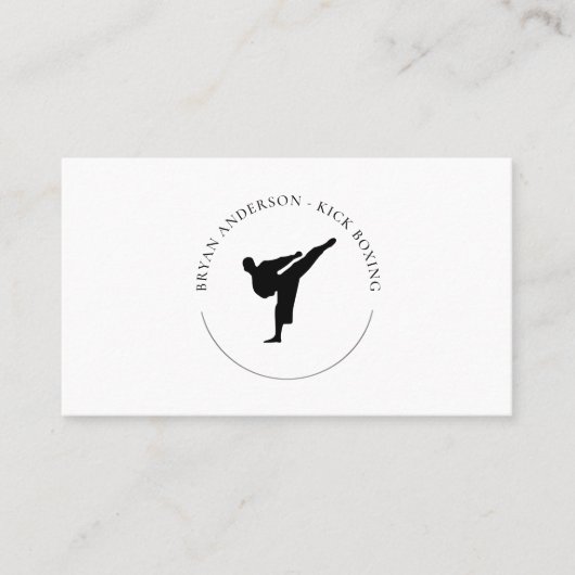Kickboksen Visitekaartje - Minimal Fighter Logo (Voorkant)