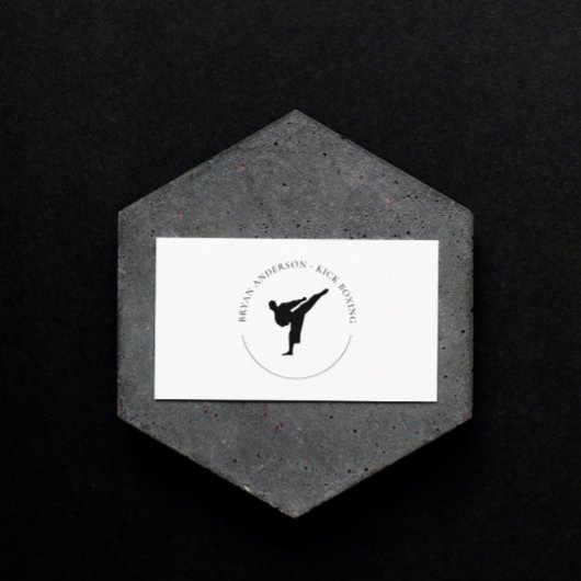 Kickboksen Visitekaartje - Minimal Fighter Logo