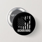 Kickboksen - Vlag van de VS Amerikaanse Kickbokser Ronde Button 5,7 Cm (Voorkant /achterkant)