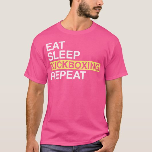 Kickboksen voor Kickboxer Eat Sleep Kickboksen Rep T-shirt (Voorkant)