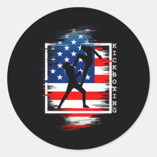 Kickboksen voor sportieve vechtsporten Usa Patriot Ronde Sticker