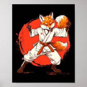 Kickboksen Vos Taekwondo Karate Mma Grappig Martia Poster