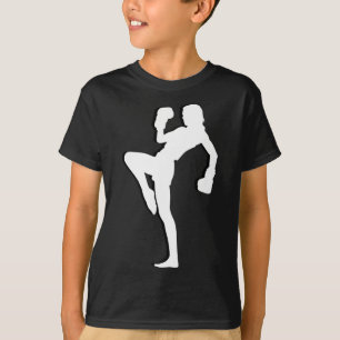 Kickboksen Vrouwen Is Strak Silhouet Ontwerp Is T-shirt