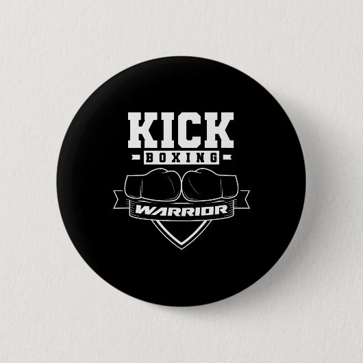 Kickboksen Warrior Kickbox Kickboxer Kick Boksen Ronde Button 5,7 Cm (Voorkant)