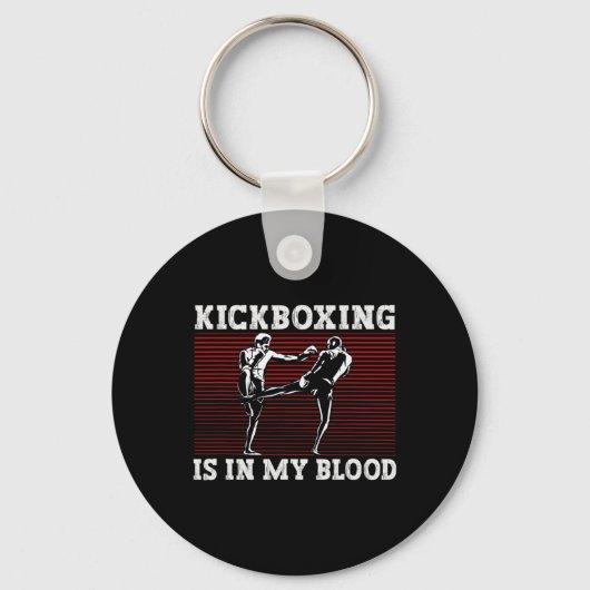 Kickboksen Zit In Mijn Bloed Kickbokser Sleutelhanger (Voorkant)