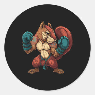 Kickbokser Eekhoorn Boksen Bokshandschoenen Mma Ki Ronde Sticker