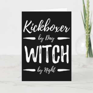 Kickbokser Heks Grappige Kickboksen Halloween Kost Kaart