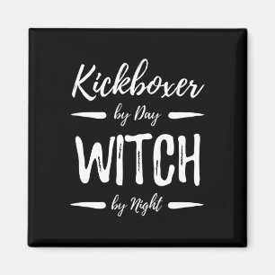 Kickbokser Heks Grappige Kickboksen Halloween Kost Magneet