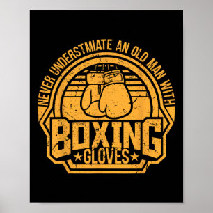 Kickbokser Kickboksen Bokser Boksen Vintage Ontwer Poster