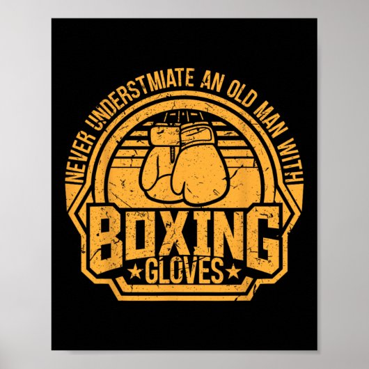 Kickbokser Kickboksen Bokser Boksen Vintage Ontwer Poster (Voorkant)
