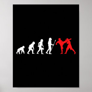 Kickbokser Kickboksen Ontwikkeling Training Gevech Poster